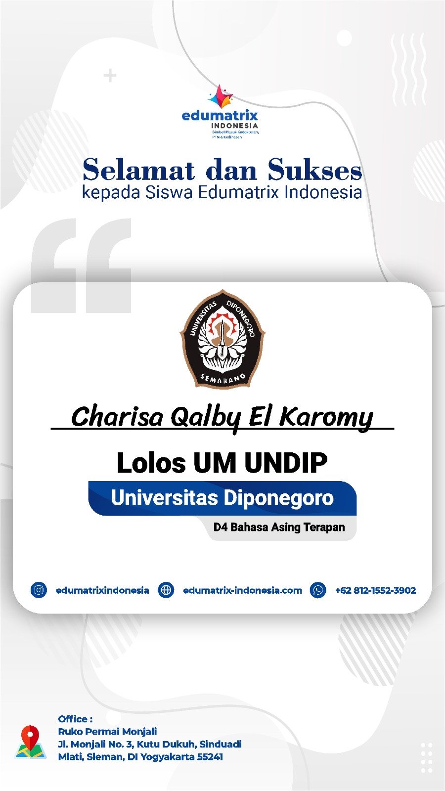 Success_Story_UM_UNDIP_Charisa Success_Story_UM_UNDIP_Charisa